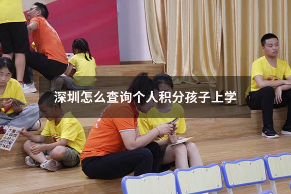 深圳怎么查询个人积分孩子上学