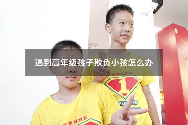 遇到高年级孩子欺负小孩怎么办